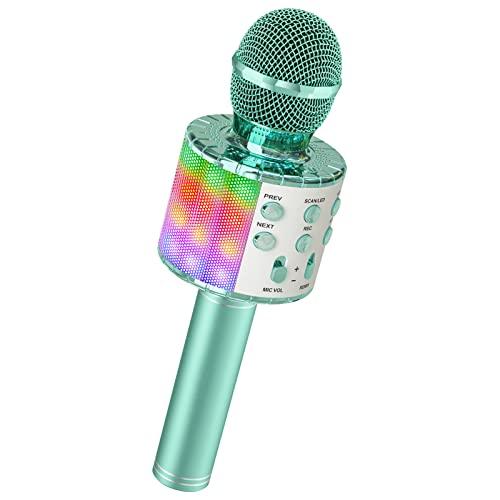 Ankuka Microfono Karaoke Bluetooth Wireless Microfono Bambini Regalo per Bambini 3-12 Anni Microfono Giocattolo Cambia Voce, Compatibile con Android, iOS, PC