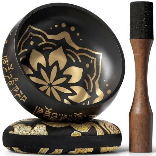 Campana Tibetana – Campane Tibetane per Meditazione – Campana Tibetana Originale per la Purificazione – Silent Mind – Include un Cuscino e Bastoncino con Impugnatura a Matita