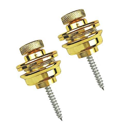 Serratura Cinghia per Chitarra, Serratura Chitarra Cinghia 2 Pezzi Metallo Chitarra Strap Locks Anti-Stripping con Viti per la Sostituzione della Chitarra Acustica Elettrica Argento