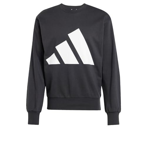 Adidas Uomo Essentials Big Logo French Terry Sweatshirt, Black/White, L
