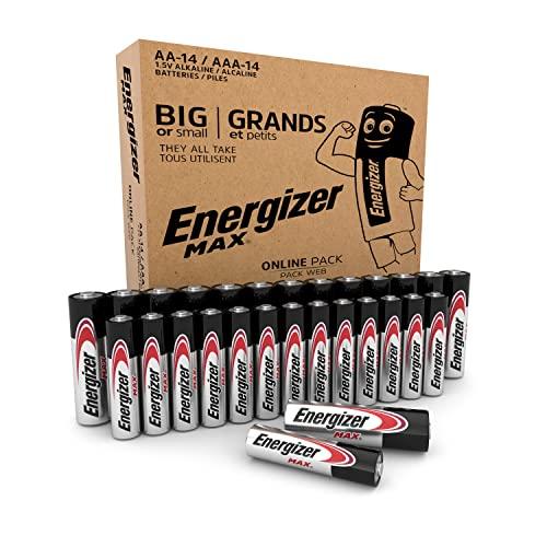 Energizer Max - Pile AA e AAA Combo (Confezione da 28) Batterie Alcaline 1,5V - potenza di lunga durata - 100% imballaggio riciclabile privo di plastica - 7 anni di conservazione [Esclusiva Amazon]