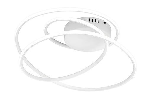 Reality, Plafoniera, Bologna incl. 1 x LED,SMD,36,0 Watt,4000K,5100 Lm. Plastica, Bianco, Finitura: Metallo, bianco opaco L:50,0cm, L:48,0cm, A:28,0cm Dimmerabile tramite interrutto,IP20,4000K