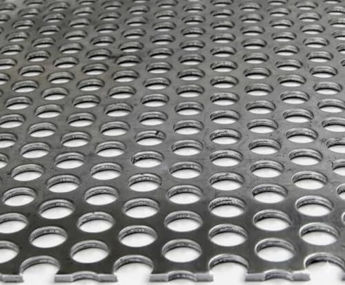 Lamiera in ferro FORATA zincata, foro da Ø5mm,Ø10mm,Ø20mm, Disponibili varie misure. (250x500 mm, foro Ø 10 mm, spessa 1,5mm)