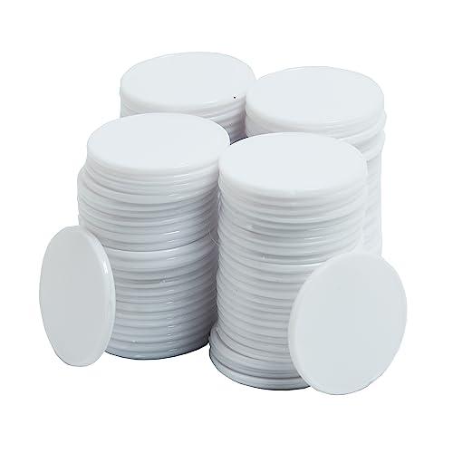 Smartdealspro Mini contatori da poker in plastica opaca, 32 mm, con scatola portaoggetti, 100 pezzi, colore: bianco