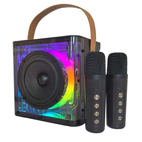 Macchina per Karaoke, Macchina per Karaoke Portatile con Microfoni Wireless per Adulti e Bambini