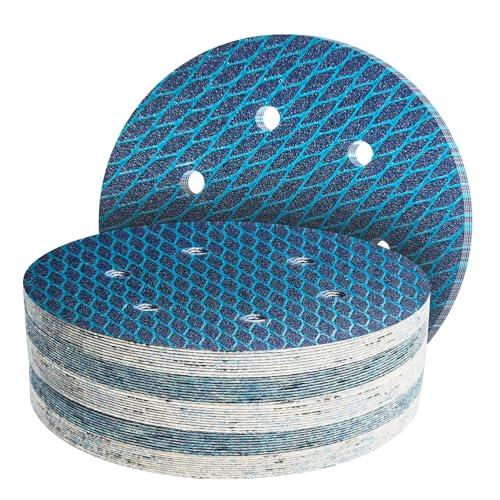 GZKTY 50 pezzi Dischi Abrasivi eccentrici 150mm Grana da 60/80/120/180/320 Per Levigatrice Rotoorbitale Professionale