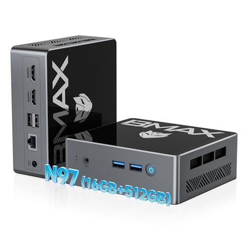 BMAX Mini PC Intel N97 (fino a 3,6 Ghz) 16GB RAM 512GB M.2 SSD Win 11 Pro B4Pro Micro Desktop Computer con 4K HDMI/Gigabit Ethernet/WiFi 5/ Bluetooth 4.2/ USB 3.2 Office Business VESA