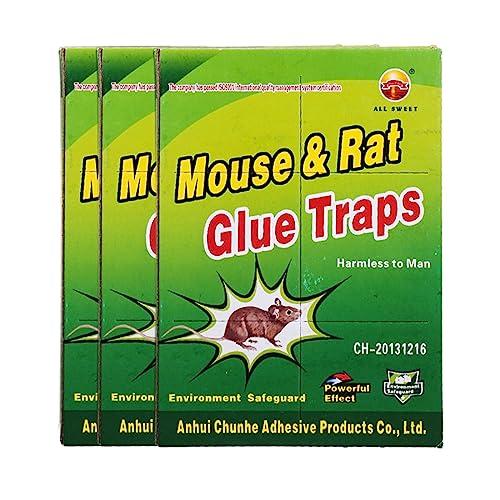 WeddHuis 3Pz Nuova Edizione Trappola Adesiva per Topi,Professionale Trappola per Colla Ratti per topino, Topo, Topolino, topolini, Ratto, Mouse - Rimozione efficiente dei roditori (21cm x 15,5cm)