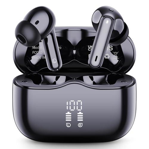 Cuffie Bluetooth, Auricolari Bluetooth 5.4 In Ear HiFi Stereo, 40 Ore Cuffie Wireless con 4 Mics ENC Cancellazione Rumore, LED Display USB-C, IP7 Impermeabili Cuffiette Senza Fili per iOS Android