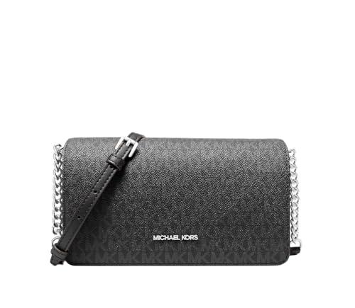 Michael Kors Jet Set Signature Logo Crossbody Bag Black PVC