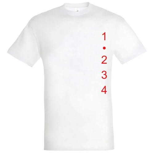 T-shirt maniche corte compatibile con marce rosse epoca vintage NM (Bianco, XL)