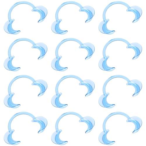 Vicloon Divaricatore Guancia, 12 Pezzi Boca Dental Opener, Divaricatore per la Bocca Dental C-Forma Boca Dental Opener Sbiancamento dei Denti, Apri Bocca Divaricatore Guancia Trasparente Blu