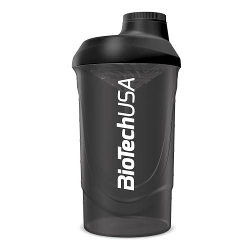 BioTechUSA Wave Shaker | Bottiglia shaker | 100% a prova di perdite | Miscelazione migliorata | Durevole e sicura | Facile da usare e da pulire, 600 ml, Nero