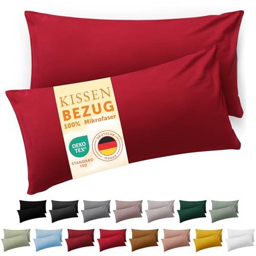 Blumtal Federe Cuscini Divano 40x60 cm - Set di Copricuscini per Divani in Microfibra a 2 Pezzi con Chiusura a Zip, certificati Oeko-Tex, extra morbidi e lavabili - Rosso