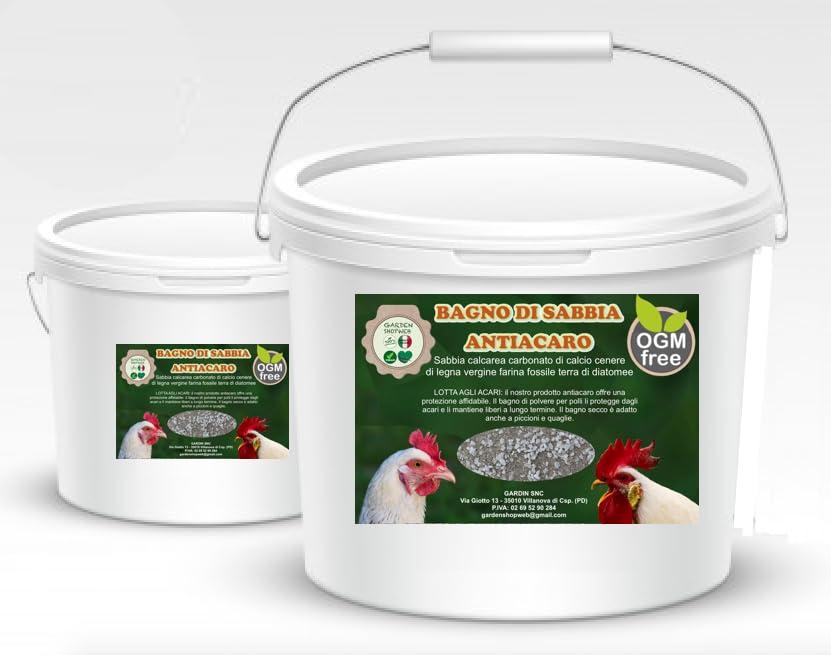 Sabbia da bagno per pollame con carbonato di calcio, cenere e farina fossile ottimo antiparassitario BIO (22Kg)