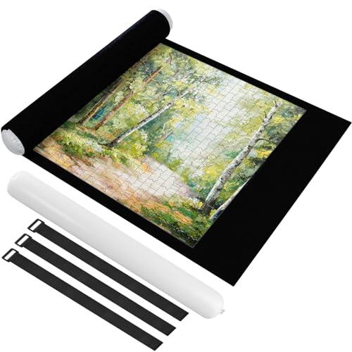 Ainiv Tappeto Puzzle 1500 Pz, Tappetino Puzzle Feltro, Portatile Puzzle Roll Mat Antiscivolo Tappetino Puzzle Arrotolabile, Puzzle Roller, Accessorio per Riporre Puzzle con Pompa Gonfiabile, Nero