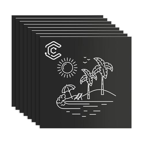 Creatorally Acrilico per Laser, Pannello Plastica Rigida per Incisione Laser 30x30 cm 1.3 mm, Lastra ABS 8 Pezzi Laser Fogli Bicolore per Targhette Decorazione (Bianco su Nero)