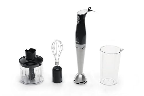TELEFUNKEN Frullatore a Immersione 800W con Tritatutto da 500ml e Bicchiere da 700ml – Gambo e Lame in Acciaio Inox, Accessori Removibili, Facile da Pulire – Modello M07442