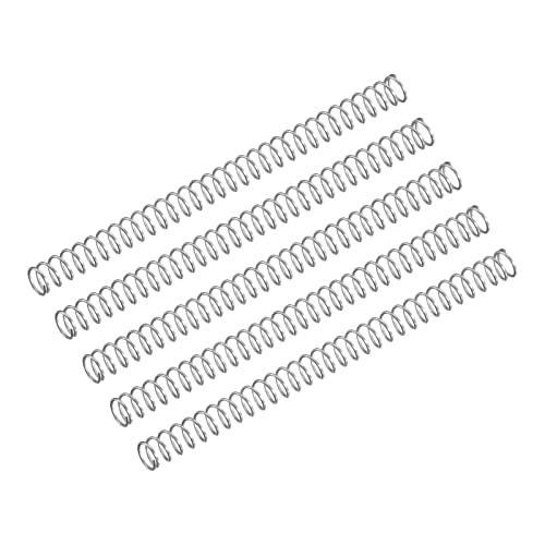 QUARKZMAN 5 Pezzi Compressione Molla, 304 Acciaio Inossidabile Molle a Pressione, 3mm OD, 0,3mm Filo Dimensione, 45mm Libero Lunghezza, Argento Tono