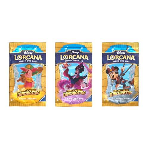 Disney Lorcana TCG: nelle Terre d'Inchiostro, Booster Pack, Bustina da 12 Carte Casuali, 8+ Anni Confezione 12 PZ