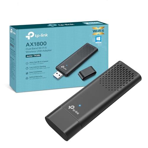 TP-Link Archer TX20U WiFi 6 AX1800Mbps, Adattatore USB Scheda di Rete, Wireless Dual Band, Porta USB 3.0, Copertura Ampia, MU-MIMO, Beamforming, WPA3, OFDMA, Windows 11/10