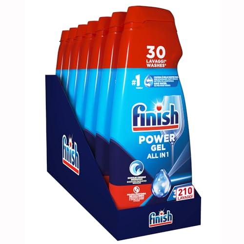 Finish Powergel Detersivo Lavastoviglie Fresh, Gel Lavastoviglie, 210 Lavaggi, 7 confezioni da 30 Lavaggi di Liquido Lavastoviglie