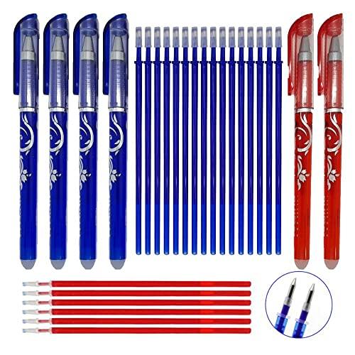 Generico Penna gel cancellabile 2 ROSSE 4 BLU E 22 RICARICHE (6 rosso - 16 blu) PUNTA 0,5 bullet