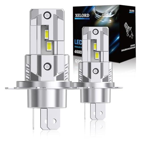XELORD LED H4 Lampadine Auto,6500K Luce Bianca Brillante 55W 14000LM,Plug-n-Play,Sostituzione dei Alogena,Pack of 2