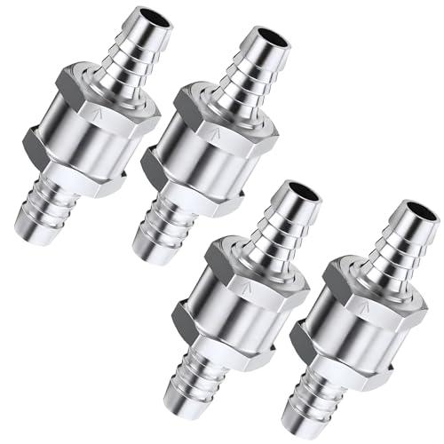 4 pezzi Valvola Di Non Ritorno Linea Del Carburante (6 8 10 12mm) per Benzina Diesel Olio acqua Cromato Car Auto Carburatore Sistemi a bassa pressione Tubo carburante in alluminio