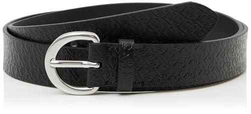 Calvin Klein Jeans Cinture da donna Classic Buckle AOP 30MM LV04K7019G, nero (nero/peltro), 80, Nero (nero/peltro), 80 cm