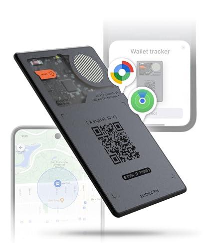 Rolling Square AirCard Pro Dual – Wallet Tracker Android e Apple, Localizzatore Bluetooth Compatibile con Apple Find My e Google Android Find Hub, Ricarica Wireless - Air Tracker Tag Card Grigio