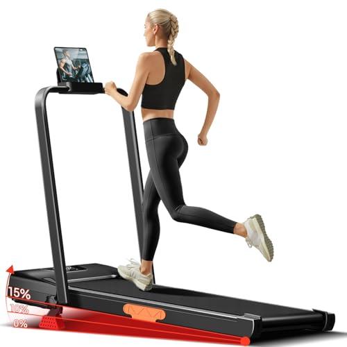 LONTEK Tapis Roulant Salvaspazio con Inclinazione 15%, Tapis Roulant Elettrico 12KM/H, Tapirulan Pieghevole da Casa con Motore da 3.0 HP e Display LED, Carico Massimo 136KG