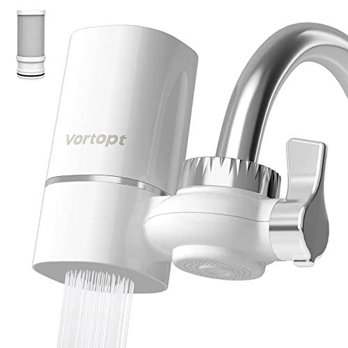 Vortopt Filtro Acqua Rubinetto, 400 Galloni Depuratore Acqua Rubinetto della Cucina, Filtro Calcare Rubinetto, Riduce Sabbia, Cloro e Cattivo Gusto, T1