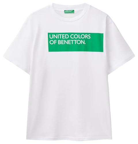 United Colors of Benetton T-Shirt 3BL0U10A2, Bianco, M Uomo