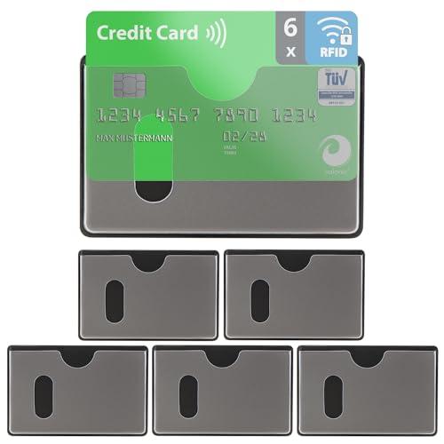 valonic custodia carta di credito contactless - 6x nfc protezione RFID - certificato - inserimento orizzontale - trasparente - custodia bancomat schermato