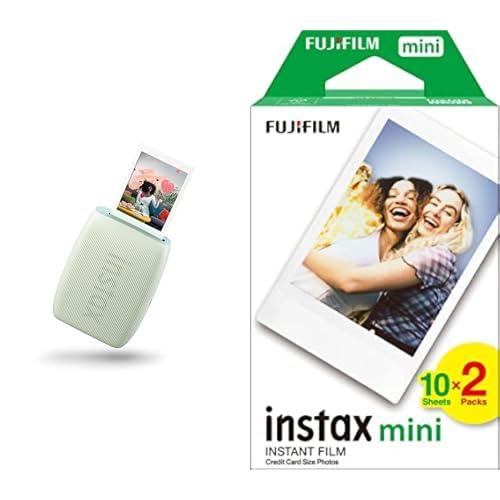 instax Fujifilm mini Link 3 Sage Green | Mini Stampante per Smartphone + Confezione da 20 Pellicole mini