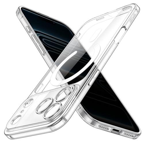JETech Cover Magnetica Slim per iPhone 17 Pro 6,3 Pollici Compatibile con MagSafe, Protezione Completa per Obiettivo della Fotocamera, Custodia Ultra Sottile Leggera Trasparente (Trasparente)