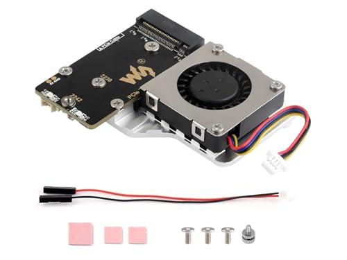 PCIe To M.2 Adapter Board (E) with Cooling Fan For Raspberry Pi 5,Compatible With 2242/2230 Size NVMe Protocol M.2 SSD,for Raspberry Pi 5 NVMe HAT