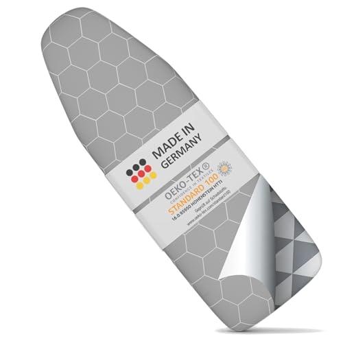 Copriasse Da Stiro Universale 120X40 CM per Ferro Da Stiro a Vapore, Copertura Asse Da Stiro Con Coulisse in Gomma, Rivestimento in Alluminio Termoriflettente, Resiste al Vapore (M) Made in Germany