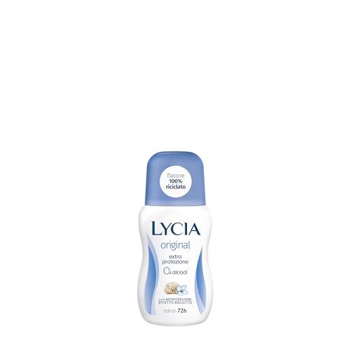 Lycia, Original Deodorante Roll On con Antibatterico e Microspugne Effetto Asciutto per una Sensazione di Freschezza Durevole, Efficace fino a 48H, Senza Alcool, 50 ml