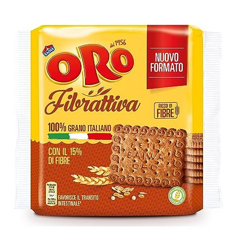 Oro Saiwa Fibrattiva, Biscotti Integrali con 15% di Fibre, 100% Grano Italiano, Consigliato per la Regolarità Intestinale, 420g
