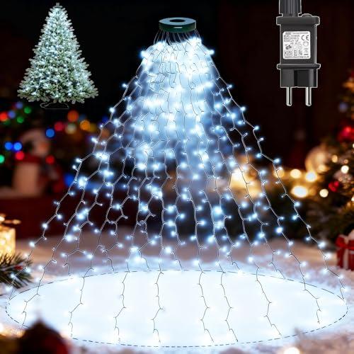 Dekofun Luci Albero di Natale 400 LED 2m x 16 Fili Mantello luminoso, 8 Modalità Cascata Luci Impermeabili