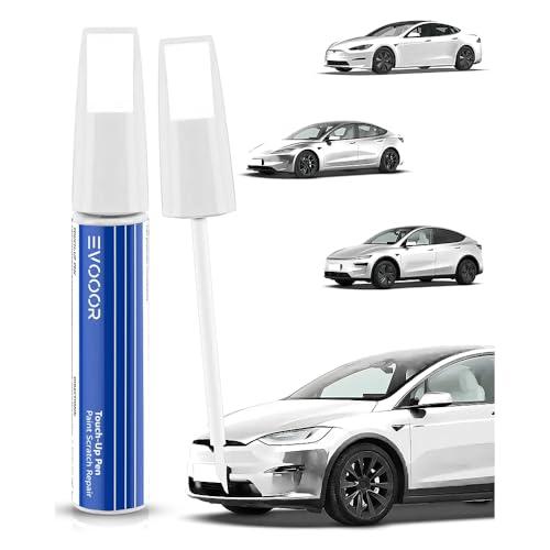 EVOOOR (PPSW Vernice metallizzata bianco perla ritocco vernice auto, riparazione graffi per Tesla Model 3/Y/S/S/X/X, soluzione di riparazione rapida e semplice
