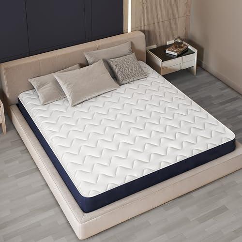 Materasso Matrimoniale Francese 140 x 200 in Waterfoam Ipoallergenico | Altezza 10 cm | Imbottitura in Ovatta e Rivestimento in Tessuto 3D Traspirante, Antiacaro e Antifungino | Realizzato in Italia