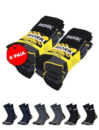 NOLOGO KATIACALZE Calze da Lavoro Uomo Donna 6 Paia - Calzini Uomo Cotone, Calze per Scarpe Antinfortunistiche, Calzini Anti vesciche, Traspiranti, Super Resistenti, Ciclista, 43/46