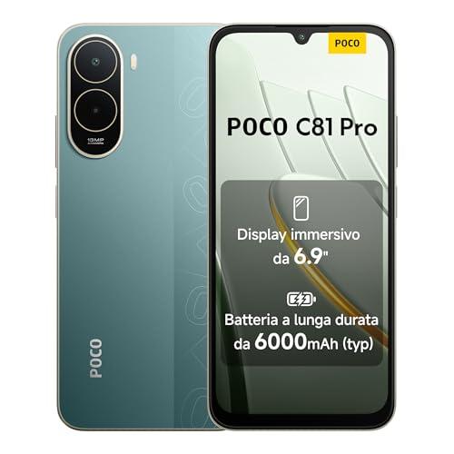 POCO C81 Pro, Smartphone 4+128GB, Verde, Batteria da 6000mAh(typ)