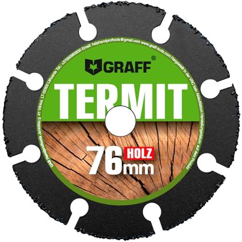 GRAFF Termit 76mm Mola da Taglio per Legno e Plastica Legno Laminato Cartongesso - Carbide Multi Wheel per Smerigliatrice Angolare - Disco da Taglio Legno 76 mm