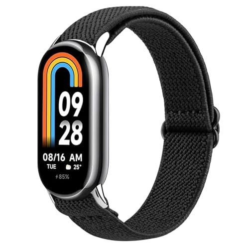 Vancle Cinturino Elastico per Xiaomi Mi Band 10/9 /8, Regolabile Cinturini Tessuto Nylon Braccialetti con Testa Metallica per Mi Smart per Band 8/9/10