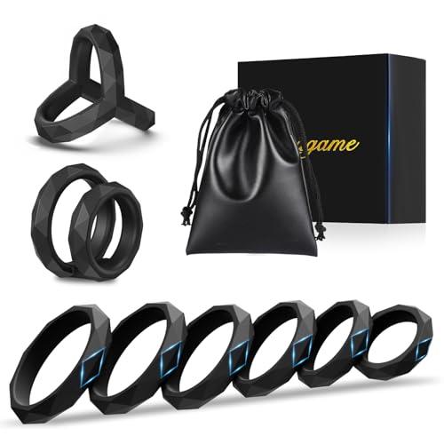 Anelli del Pene Sex Toys di 8 Dimensioni Anelli Pene, Anello del Pene in Silicone, Cockring Anelli del Cazzo, Anello del Cazzo Regolabile, Giocattoli per Adulti per Uomini