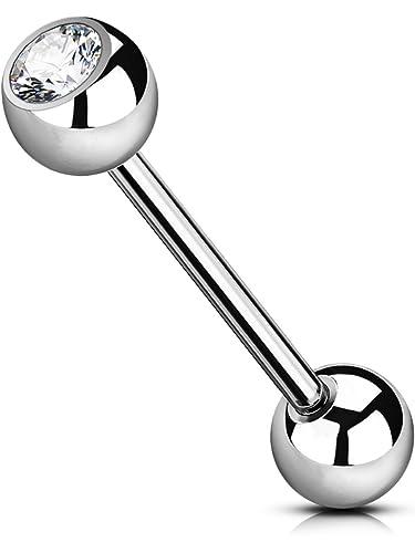 OUFER Body Piercing Barre per Lingua Gioielli in Titanio per Lingua 14G Barre per capezzoli Gioielli per capezzoli Tongue Nipple Piercings Barbell Jewellery